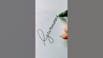 Gurnoor-name in cursive writing |comment ur cute name#shorts   @styloheaven3845