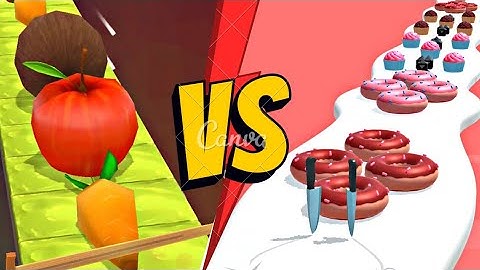 ▶️ Fruit cut, Slice Rush !!  🆚️  Slice Run !!
