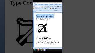 Bow and Arrow Symbol in Ms Word  computerthecourse msword code computer msoffice shorts ms