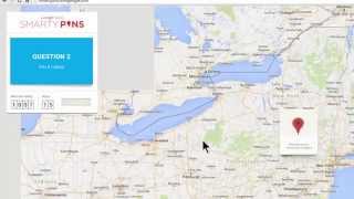 Smarty Pins - Free Google Maps Geography Game - Tutorial And Web Page Link