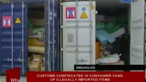 Customs confiscates 10 container vans of illegally-imported items