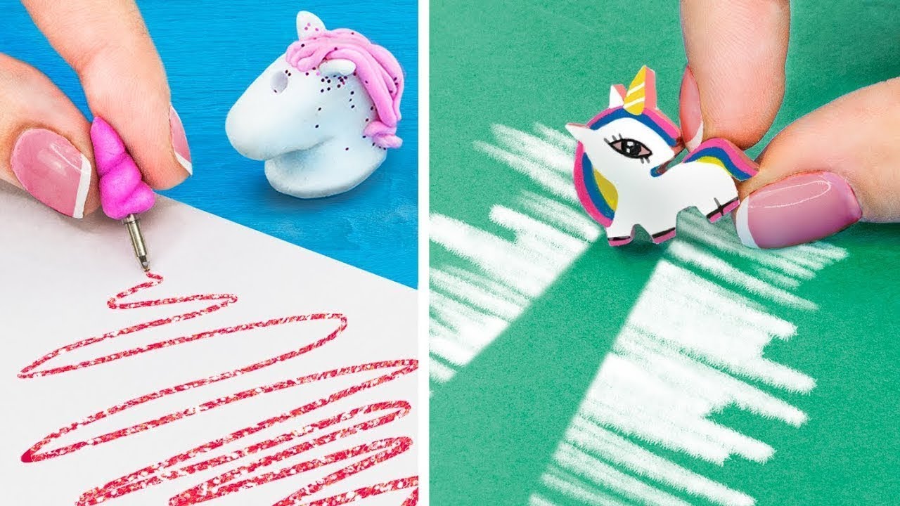 ¡14 Mini Útiles Escolares De Unicornio Que Funcionan!