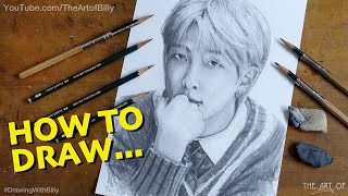 How To Draw RM Rap Monster From BTS For Beginners (KPOP Star Kim Namjoon fan art) screenshot 2