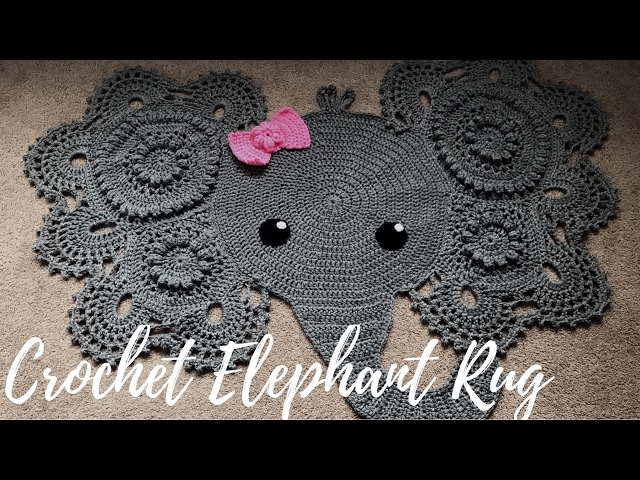 Homemade Crochet Elephant Rug with Bow: A Glimpse Into How I Made It - YouTube homemade-crochet-elephant-rug-with-bow-a-glimpse-into-how-i-made-it-youtube