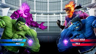 Dormammu & Hulk vs Ghost Rider & Blue Hulk (Very Hard) Marvel vs Capcom | 4K UHD Gameplay