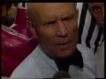 Mills Lane curses at reporter moments after stopping Tyson-Holyfield Ear bite fight 1997