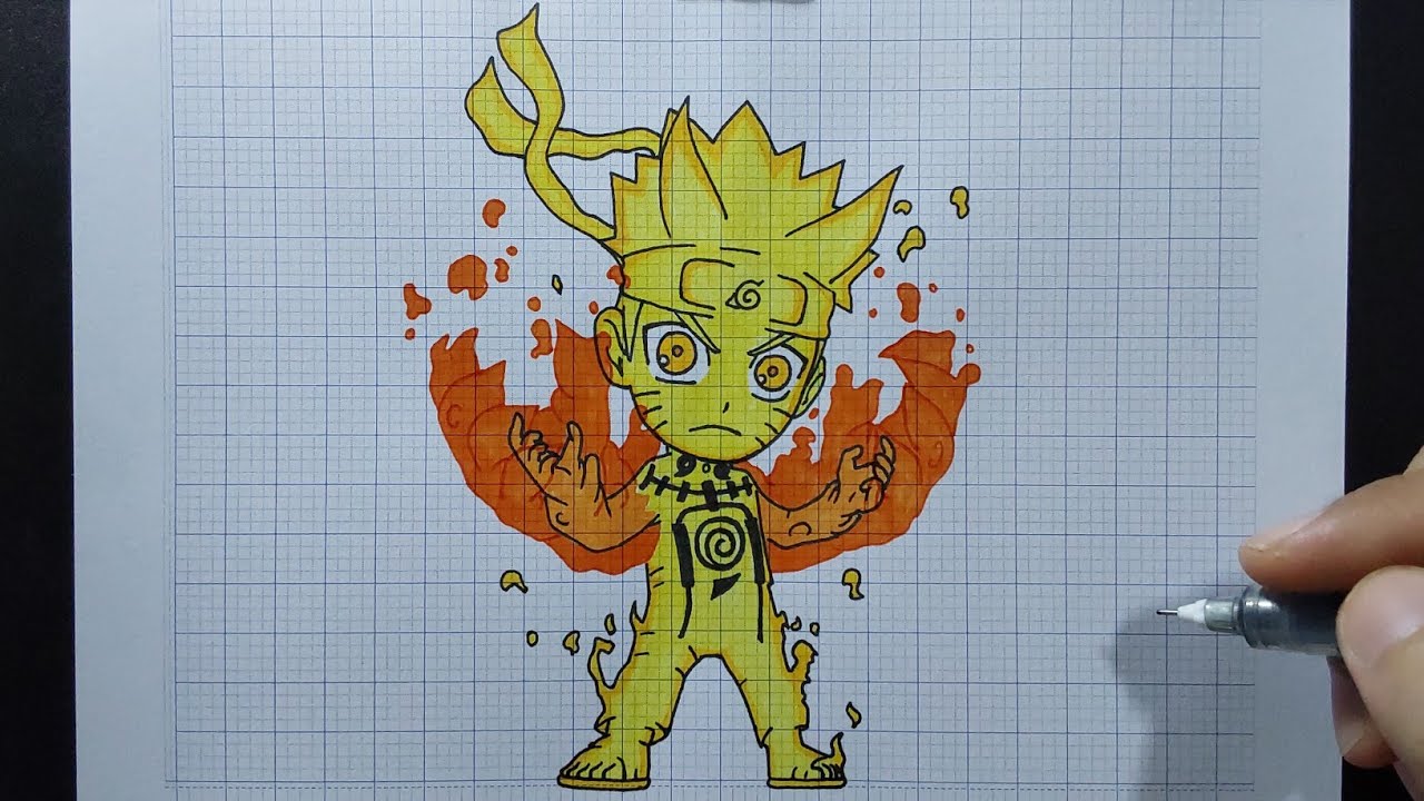 vẽ naruto chakra cửu vĩ chibi - YouTube