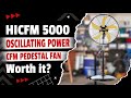 HiCFM 5000 CFM Pedestal Fan ⚡ High-Velocity Oscillating Power