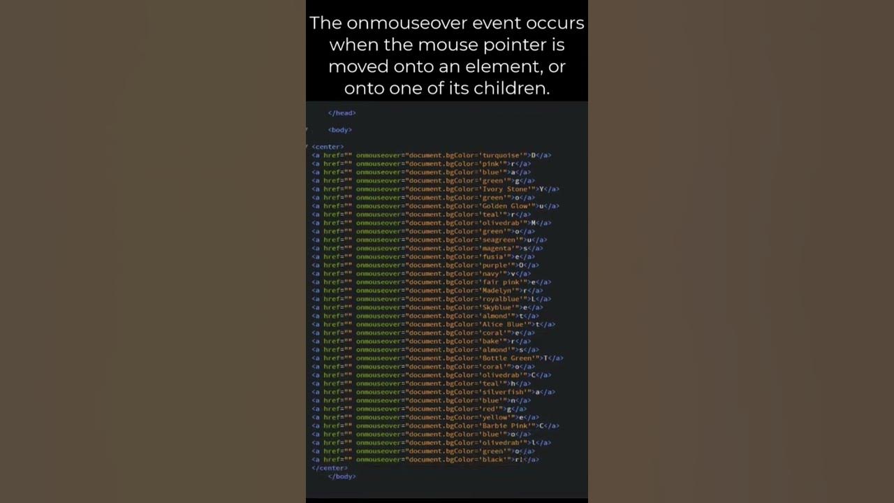 Javascript Onmouseover Change Background Color