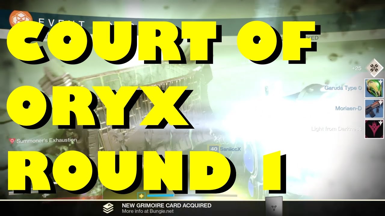 Destiny - Court OF oryx Gameplay (ROUND 1)