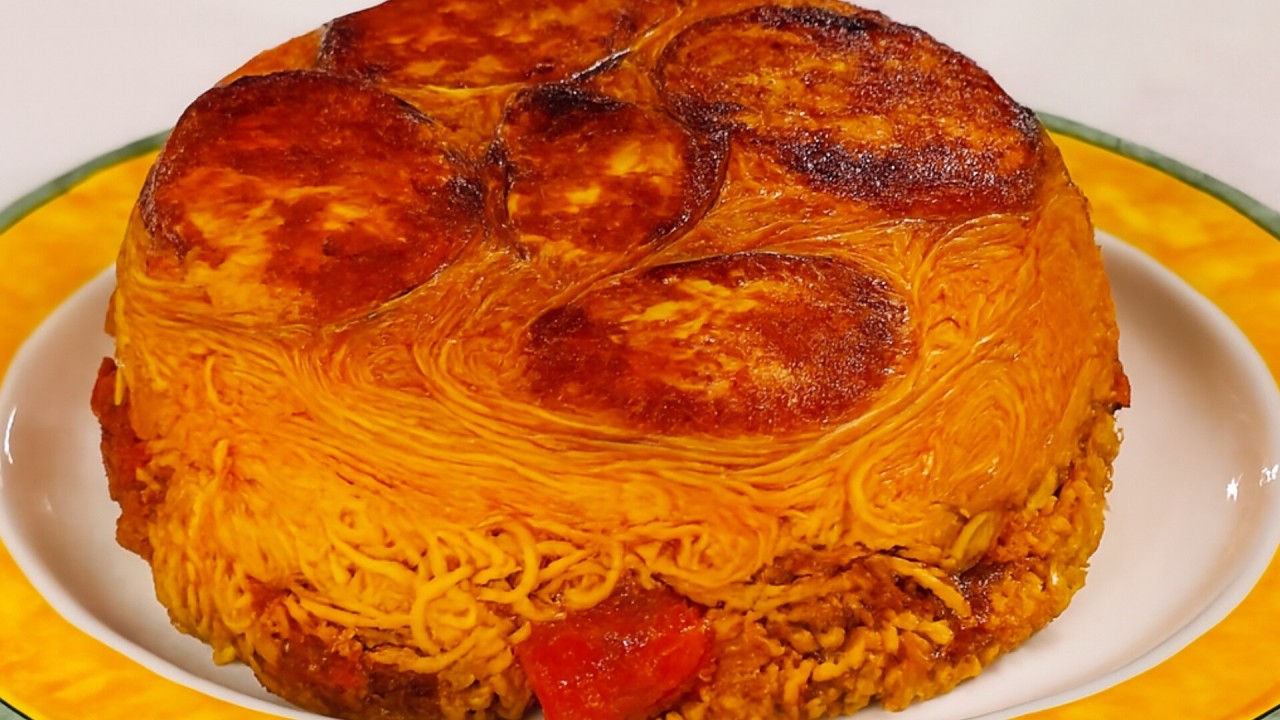 Molded Spaghetti with a Crispy Potato Crust — A Delicious Masterpiece Learned from an Iranian Friend