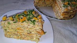 картинка: Кабачковий торт.Літній закусочний торт від якого не можна відірватись