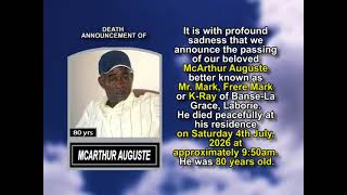 McArthur Auguste ~ Short Obituary