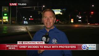 Large group of protesters march down to Toledo Police Chief&#39;s Home