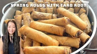 Spring Rolls With Taro Root * large portion || Ly Cooks