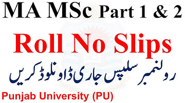 MA MSc Part 1 & 2 Roll No Slips Download Annual 2022 | Punjab University MA MSc Roll No Slips PU