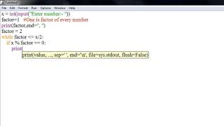 Python program - Find Factors