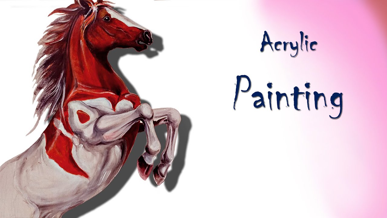 Horse painting Acrylic on canvas YouTube