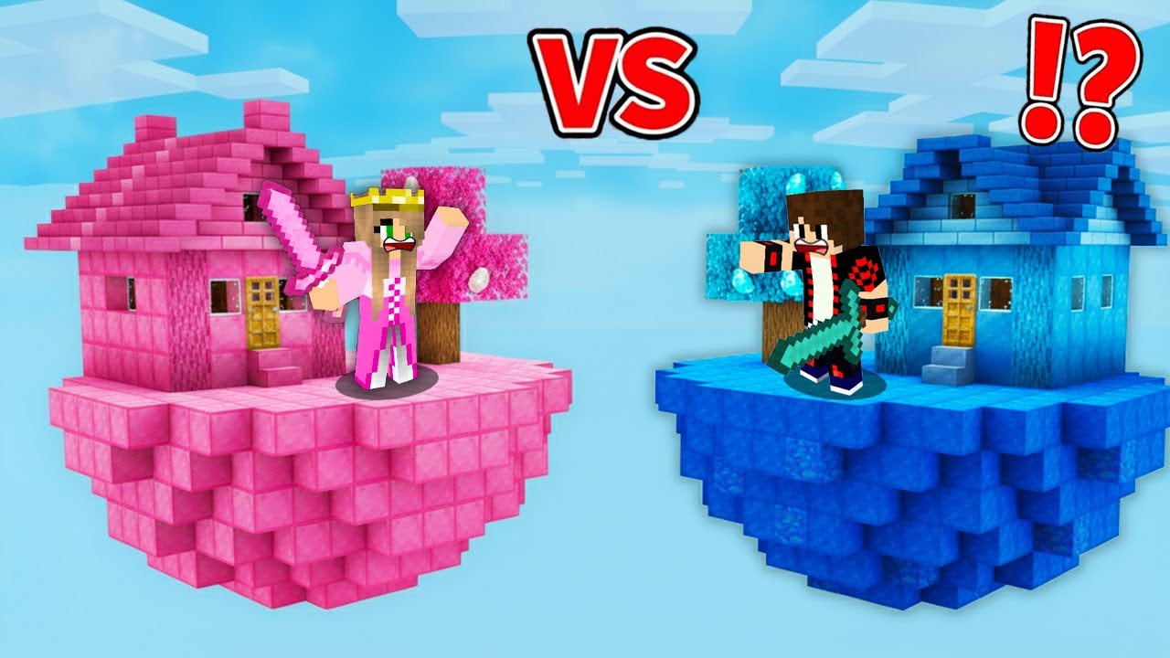 ماين كرافت : حـرب جزيرة البنات ضد جزيرة الاولاد !!؟ 🔥😱