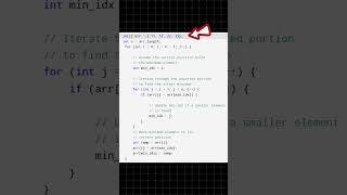 Selection sort | Sorted Array #shorts #dsa