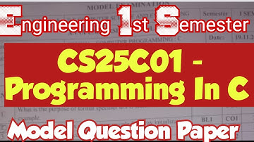 CS25C01|Important questions|With|Model Semester Question paper|2025|Engineering king|