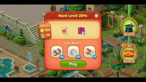 Gardenscapes Level 2046 Walkthrough "No Boosters Used"