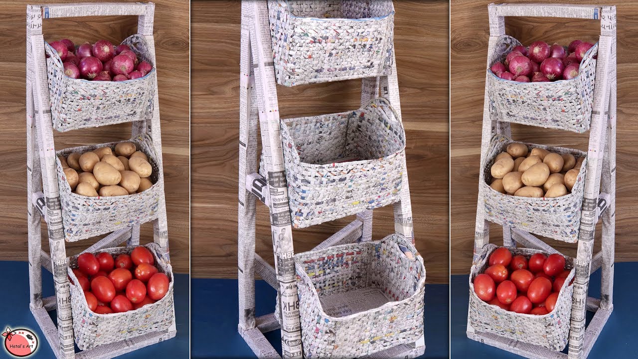 Space Saving... DIY Kitchen Organizer || Best Out Of Waste News Paper
