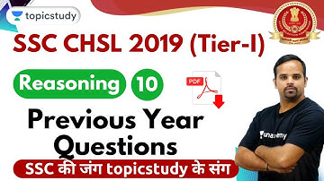 4:00 PM - SSC CHSL 2019 (Tier-I) | Reasoning by Sachin Modi Sir | Previous Year Questions