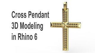 Jewelry CAD Design Cross Pendant Tutorial- 3D Modeling in Rhino 3D #162