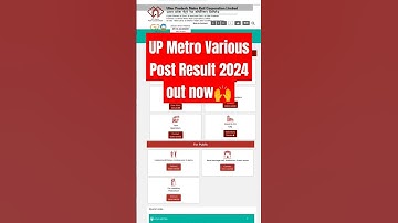 UP Metro Various Post Result 2024 out now🙌