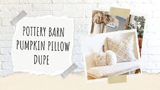 pottery barn pumpkin pillow dupe