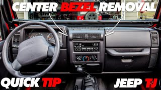 Center Bezel Removal Jeep TJ Quick Tip - YouTube