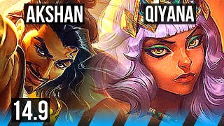 AKSHAN vs QIYANA (MID) | 50k DMG, 2000+ games, 19/4/6, Dominating | EUW Grandmaster | 14.9