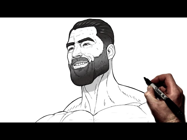 How To Draw GigaChad, Step By Step