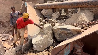 Hopper Fully Jammed by Giant Rocks! Workers Clearing Extreme Stone Blockage | Rock Crushing 126 