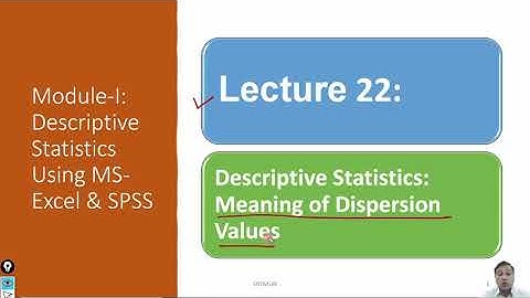 Module-1: Lecture-22: Meaning of Dispersion Values