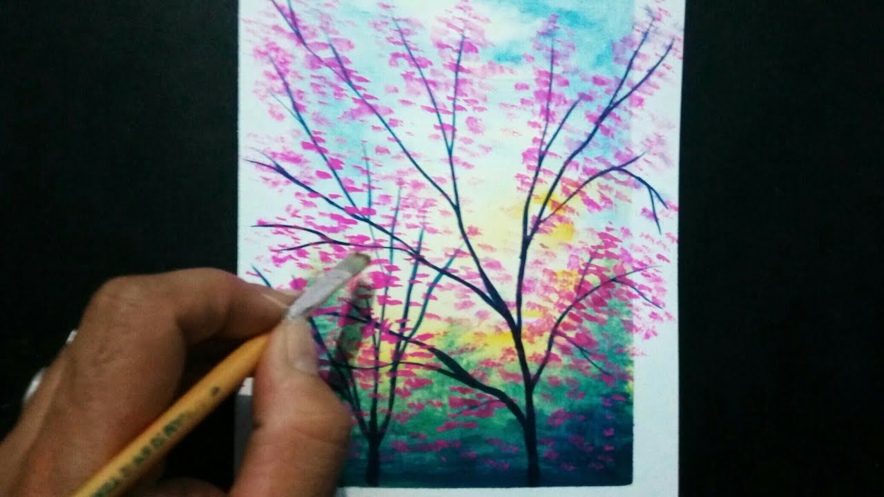 easy poster colour painting for beginners step by step tutorial - YouTube