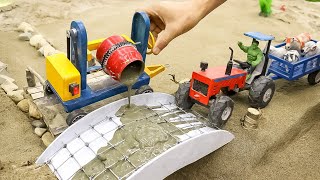 Diy tractor making mini concrete bridge |science project | Concrete Mixture Machine@Joticreator