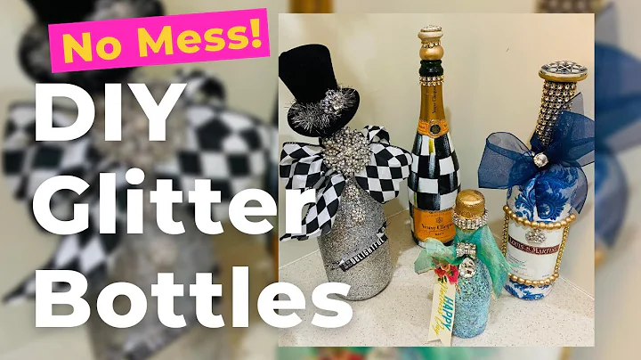 DIY Glitter Champagne Bottle | MESS FREE Glitter Technique works on ANY Glass Bottles | Studio MD AZ