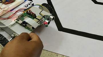 Self driving car with lane detection and obstacle detection using Raspberry pi OpenCV - Execution