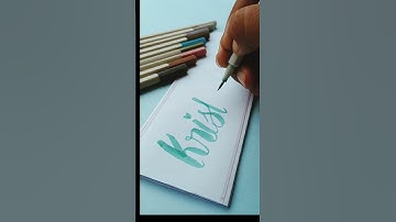 Krishna name calligraphy 💜✨|comment your name| #calligraphy |brush pens calligraphy| name status 💜|