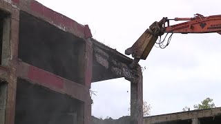 Demolition begins on part of the Detroit Packard Plant