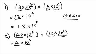 Multiplying and dividing numbers in standard form