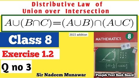 Class 8 Exercise 1.2 Q no 3 PTB Maths Ex 1.2 Distributive Property in Hindi Urdu Sir Nadeem Munawar
