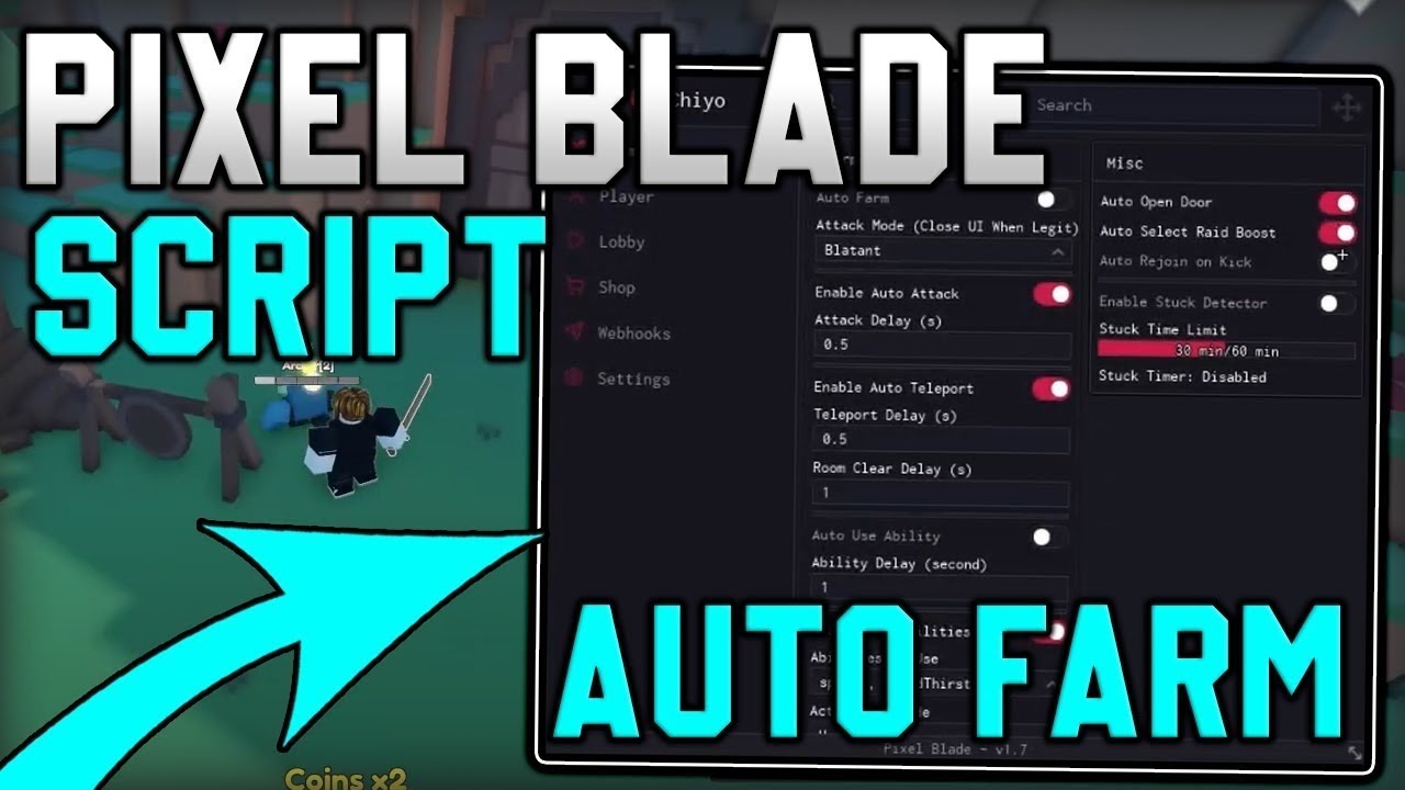 Pixel blade OP script | ROBLOX MOBILE | best auto farm, kill aura, use ...