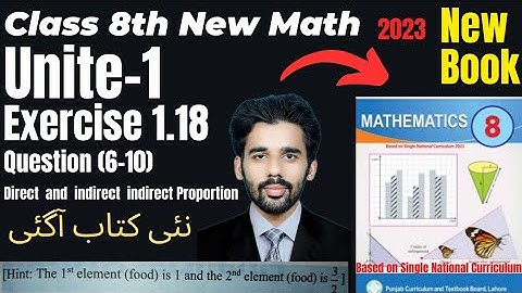 Ex 1.18 Question (6-10) Class 8th New Math Book 2023||Direct and Inverse Proportion||#snc