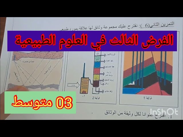 فرض الفصل الثالث في العلوم الطبيعية السنة الثالثة متوسط 2024
