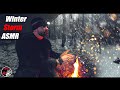 Multi-day Winter Storm Camping in Snow with No Tent - ASMR Relaxing Adventure