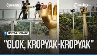 DETIK-DETIK TRAGEDI JEMBATAN KACA DI LIMPAKUWUS BANYUMAS PECAH