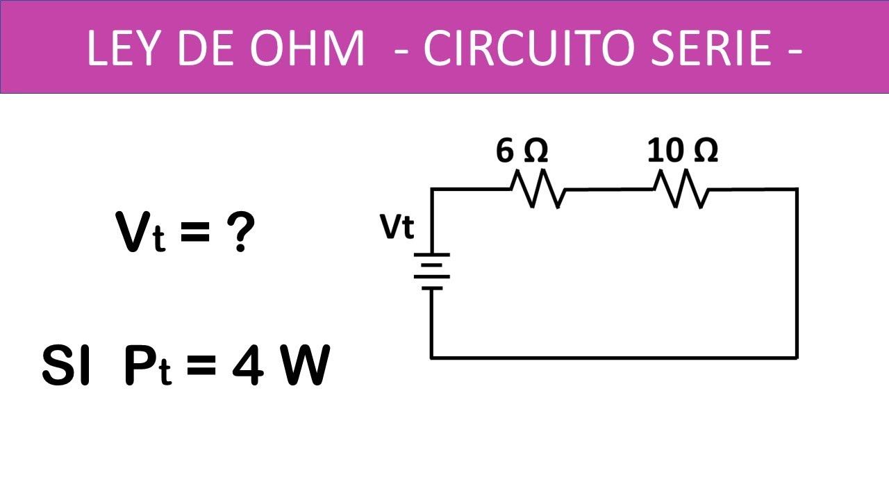 Ley de Ohm. Circuito serie razonado. Ej 2 - YouTube